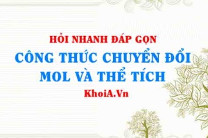 Công thức chuyển đổi giữa số Mol và Thể tích? KHTN 8